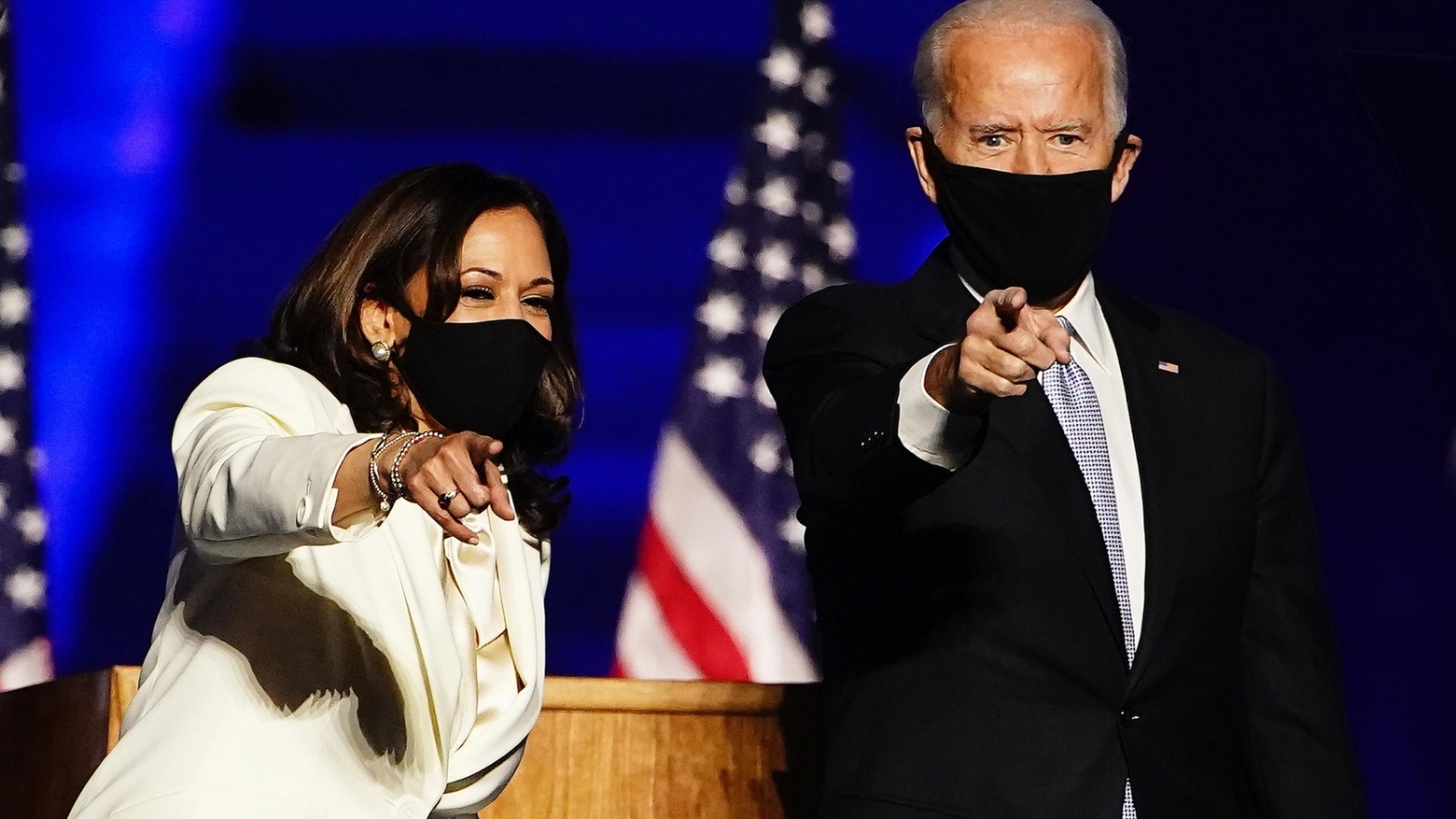 Il neoeletto presidente Usa Joe Biden e la vice Kamala Harris (Ansa)
