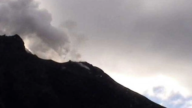 Il vulcano Stromboli (da webcam Ingv Catania)