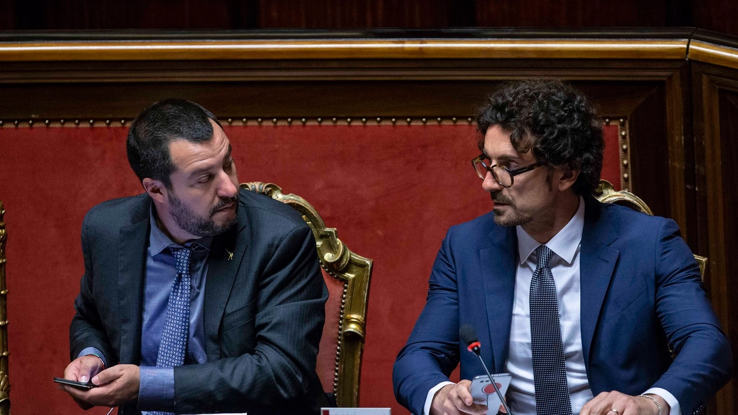 Matteo salvini e Danilo Toninelli (ImagoE)