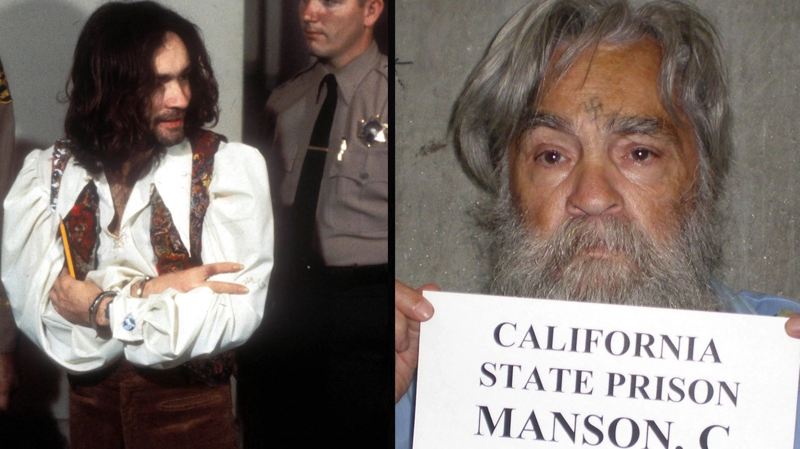 Charles Manson nel 1967, e nel 2011 (combo)