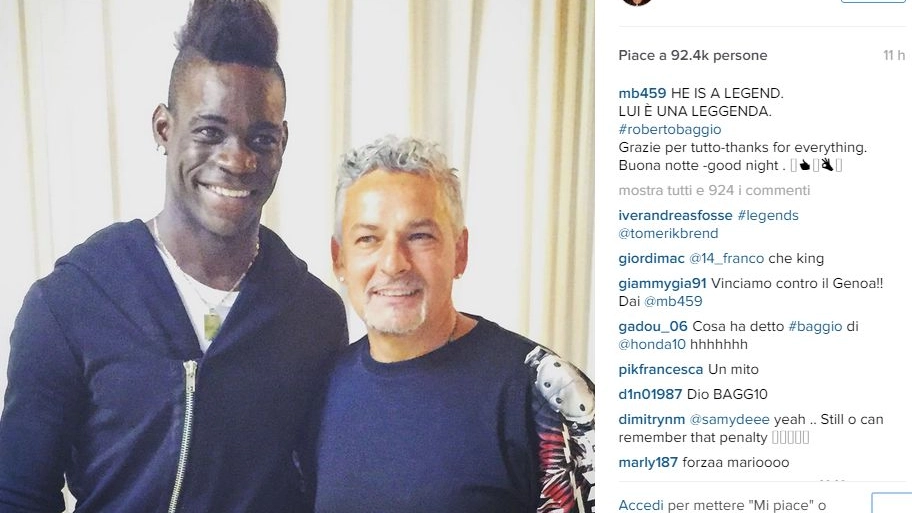 Balotelli con Baggio su Instagram (da mb 459)