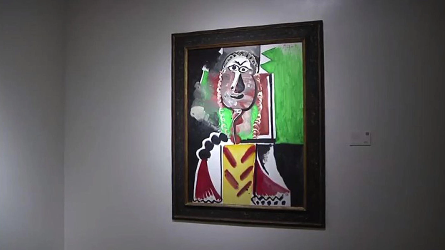 Un fermo immagine tratto da un video mostra le undici opere di Pablo Picasso