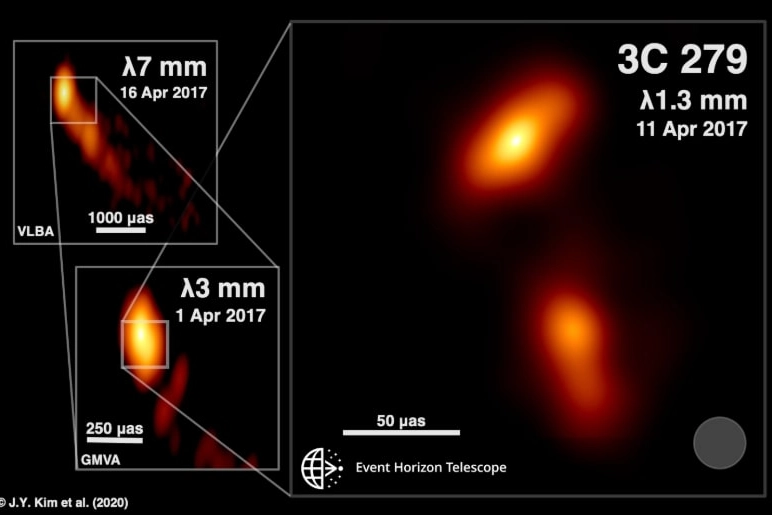 Getto di plasma, foto Event Horizon Telescope (Eht)
