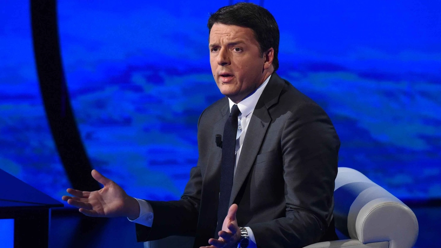 Il premier Matteo Renzi ospite di 'Che tempo che fa' (Lapresse)