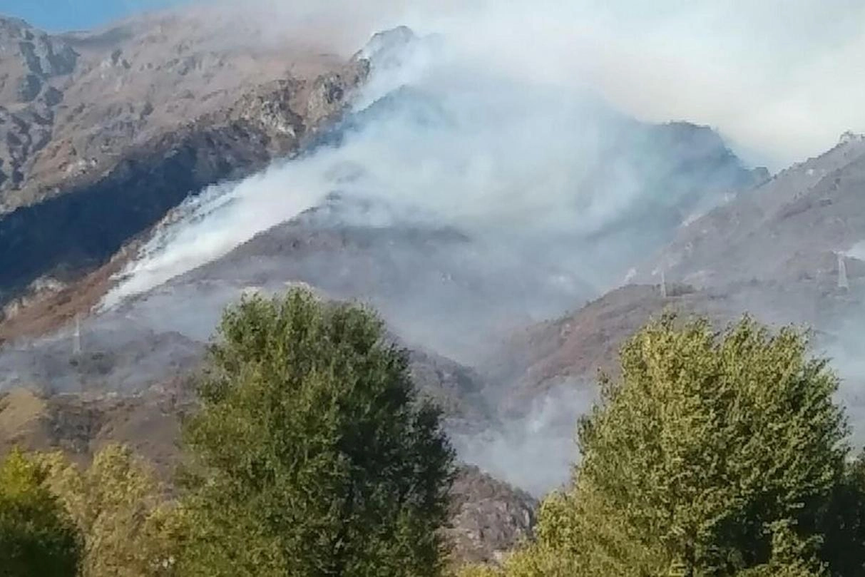 Piemonte, incendi in Val Susa (foto Ansa)