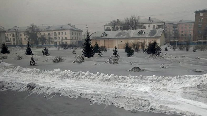 Neve nera in Siberia (Twitter @siberian_times)
