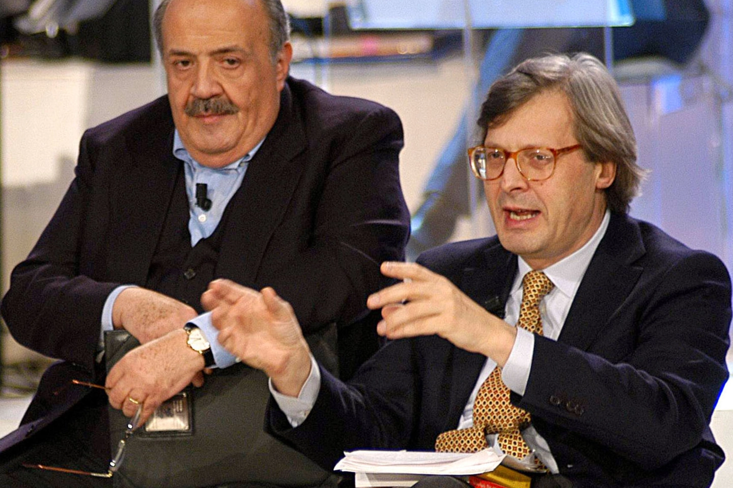 Maurizio Costanzo e Vittorio Sgarbi