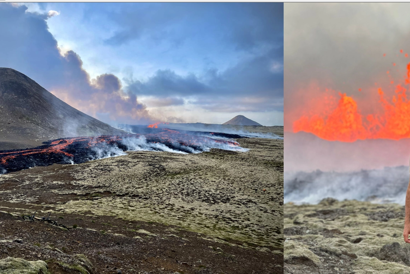 Un italiano in Islanda, cronista dell'eruzione del vulcano vicino a Reykjavik