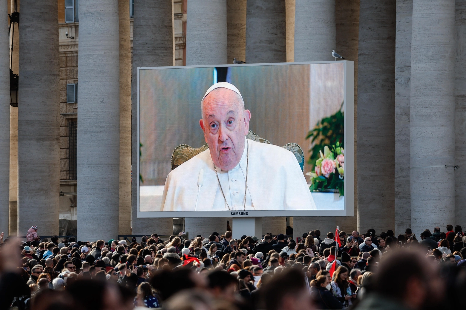 Ieri il Papa ha recitato l'Angelus in video collegamento