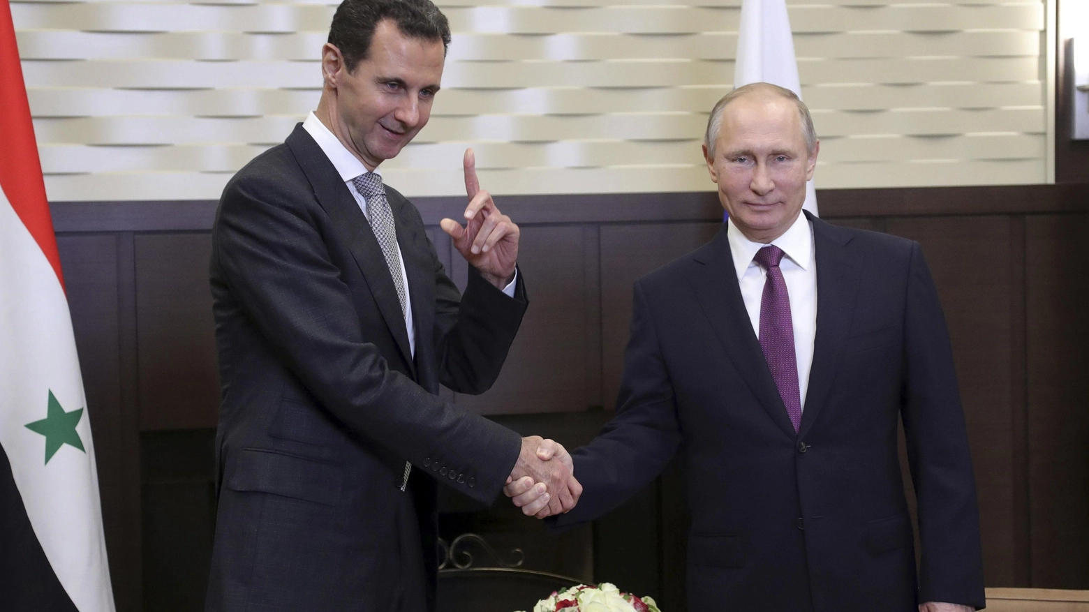 Bashar Assad con Vladimir Putin (Ansa)
