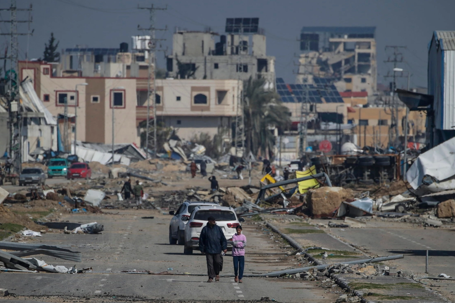 La strada di Salah Al Din nel sud della Striscia di Gaza