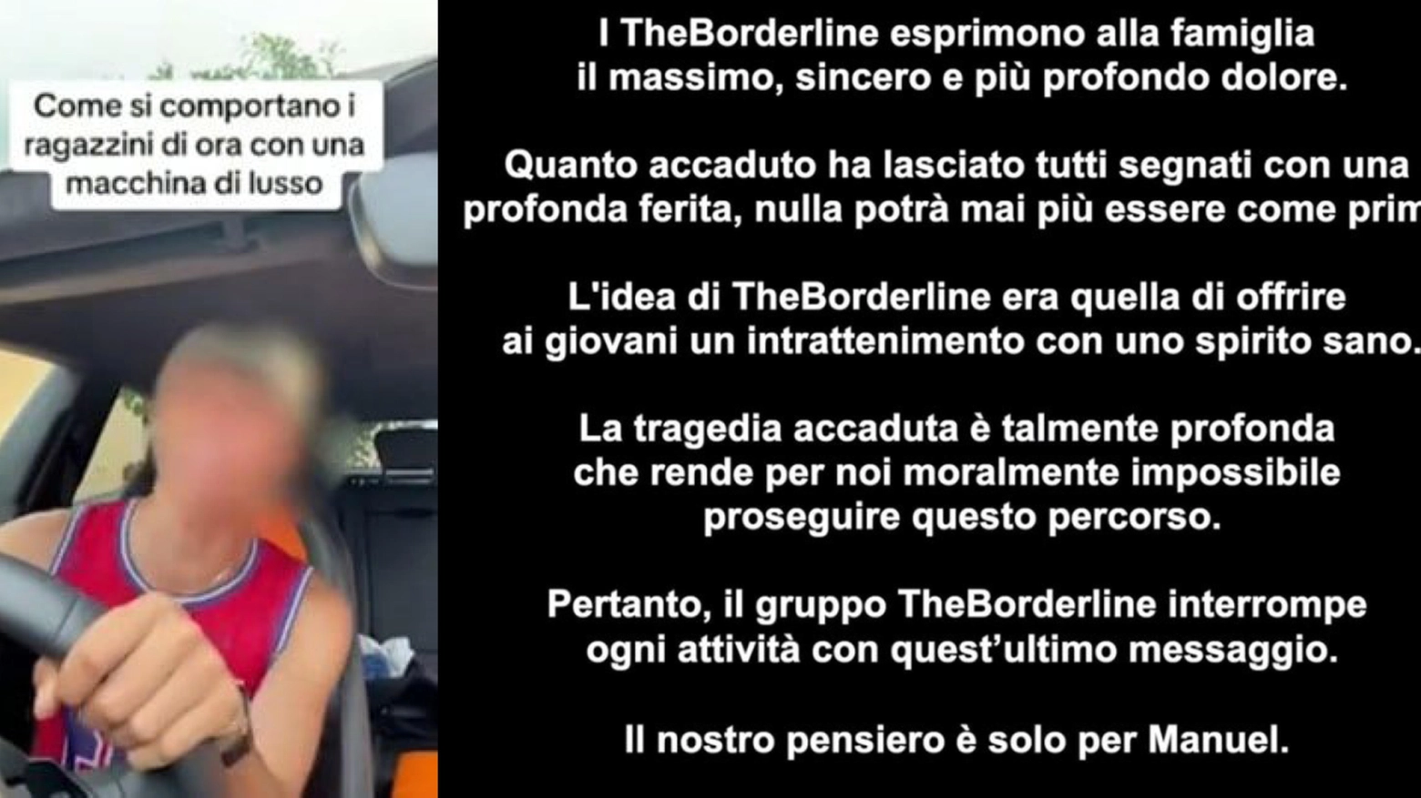 TheBorderline e l'addio a YouTube: "Il nostro pensiero è solo per Manuel"