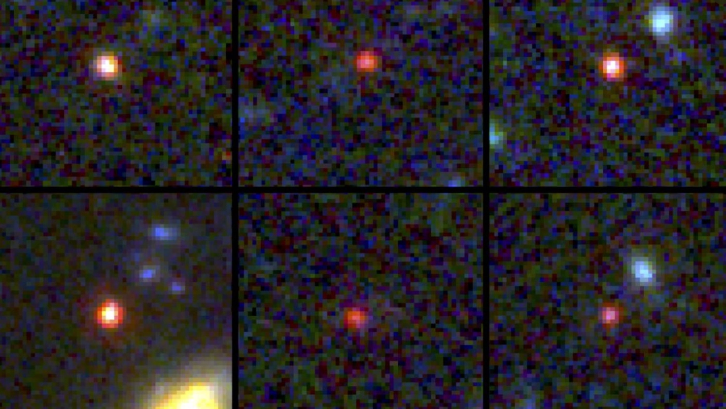 Un'immagine del telescopio Weeb, in basso a destra la luce di una galassia gigante