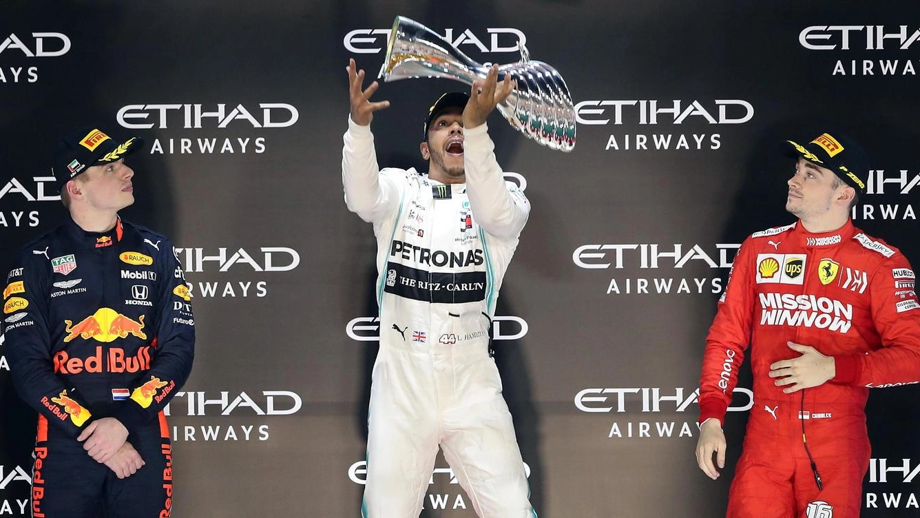 Hamilton vince ad Abu Dhabi, Verstappen e Leclerc sul podio (Ansa)