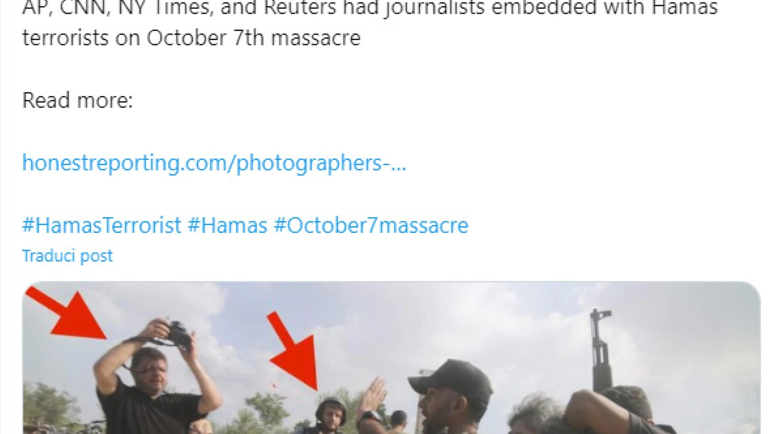 Bufera su alcuni reporter presenti il giorno del massacro di Hamas (Ansa)