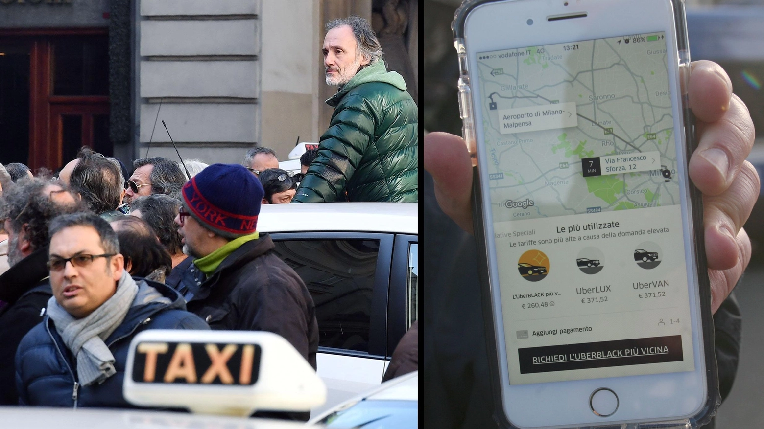 Taxi e Uber a confronto