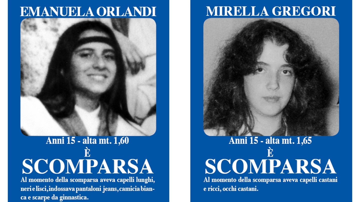 I manifesti su Emanuela Orlandi e Mirella Gregori (Ansa)