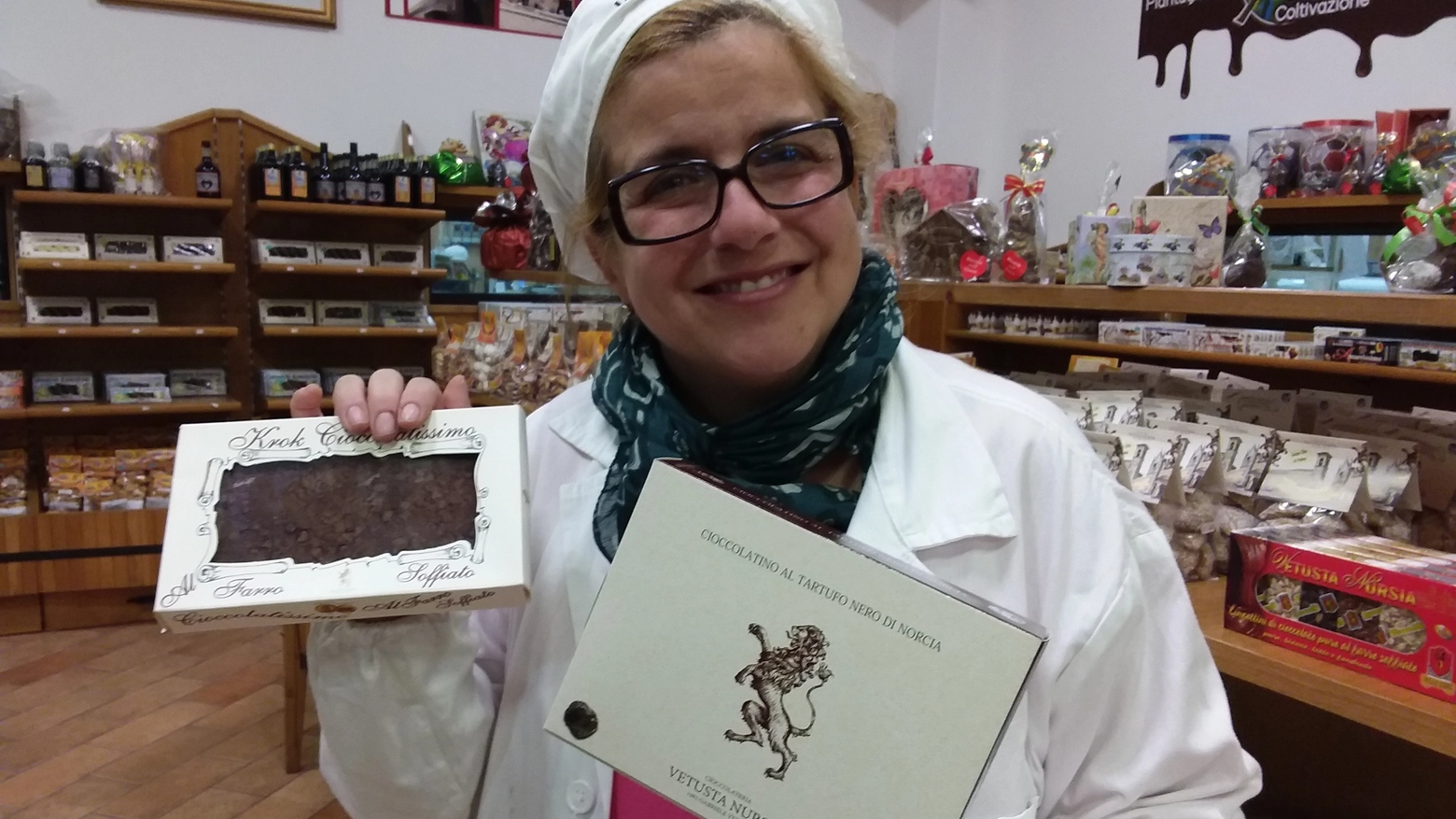 Arianna Verucci, titolare della cioccolateria Vetusta Nursia