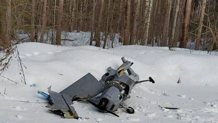 Un drone abbattuto vicino a Mosca, foto d'archivio