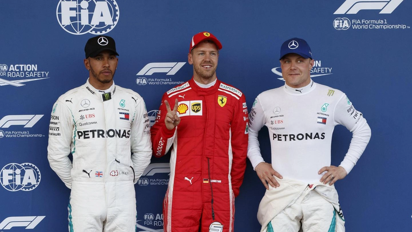 Hamilton, Vettel e Bottas (Ansa)