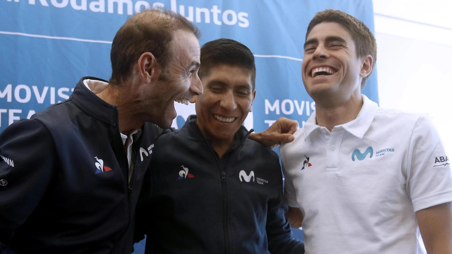 Alejandro Valverde, Nairo Quintana e Mikel  Landa (foto Ansa)