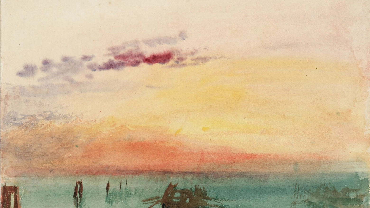 Joseph Mallord William Turner, Venezia, guardando attraverso la Laguna al tramonto, 1840