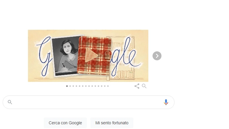 Il doodle di Google dedicato ad Anna Frank