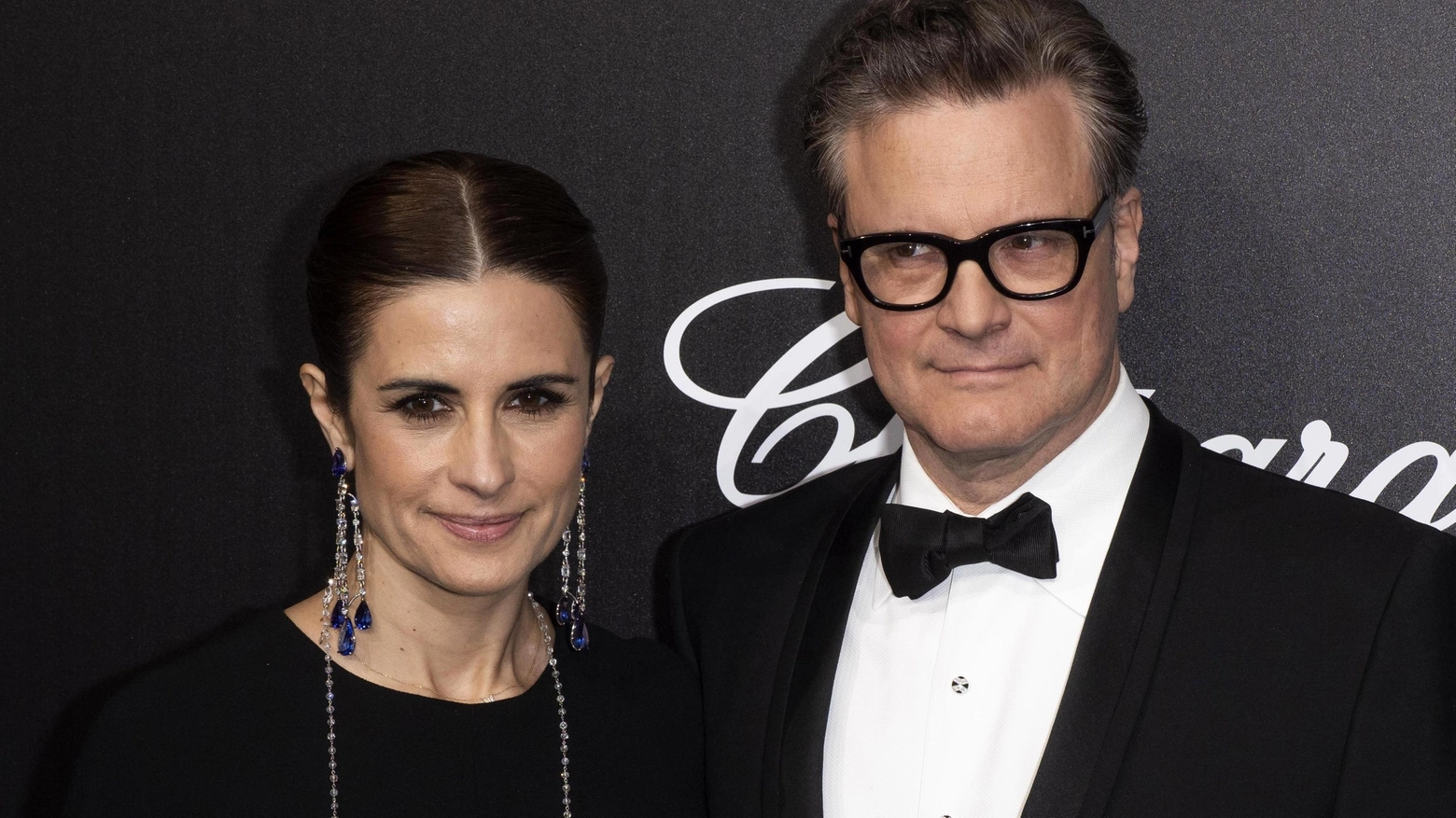 Colin Firth e Livia Giuggioli a Cannes nel maggio scorso (Ansa)