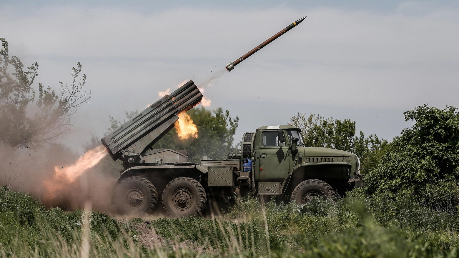 Un lanciamissili ucraino in azione