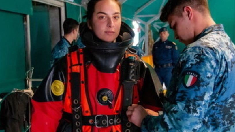 Preparativi di immersione per Chiara Giamundo