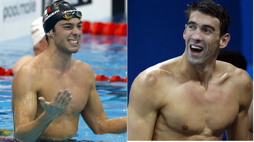 Gregorio Paltrinieri e Michael Phelps 