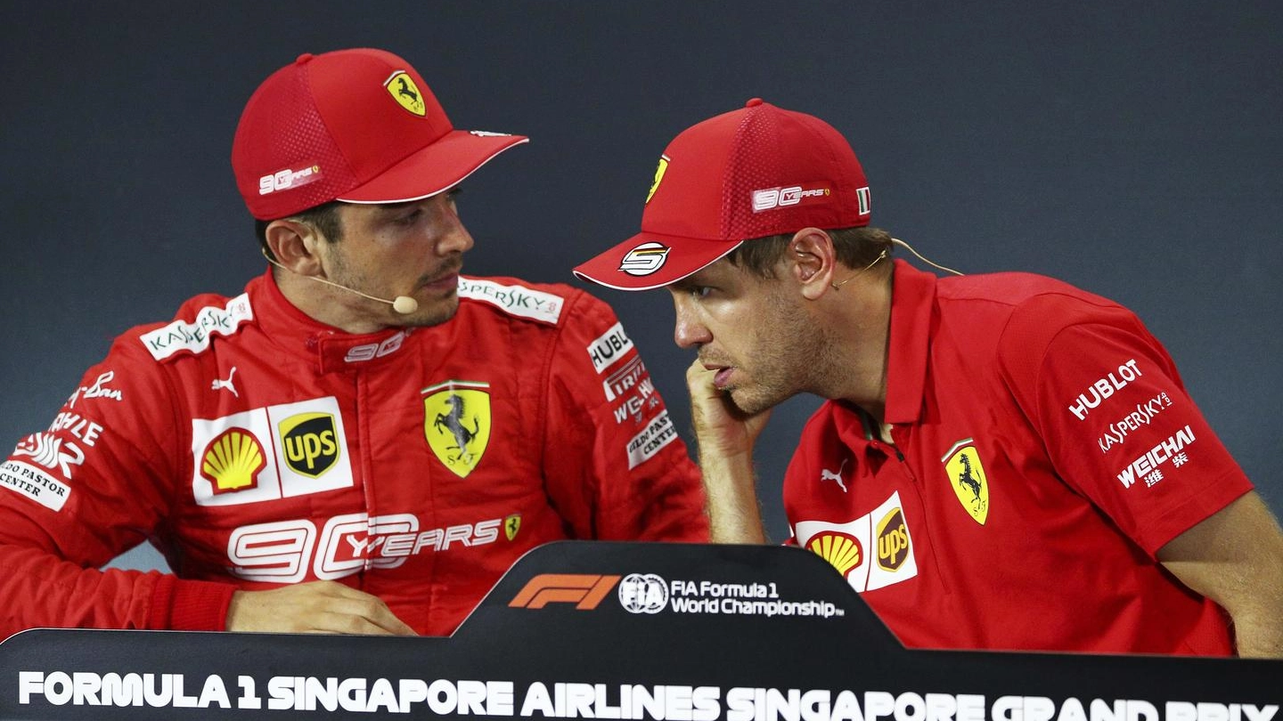 Ferrari, Charles Leclerc e Sebastian Vettel (foto Ansa)