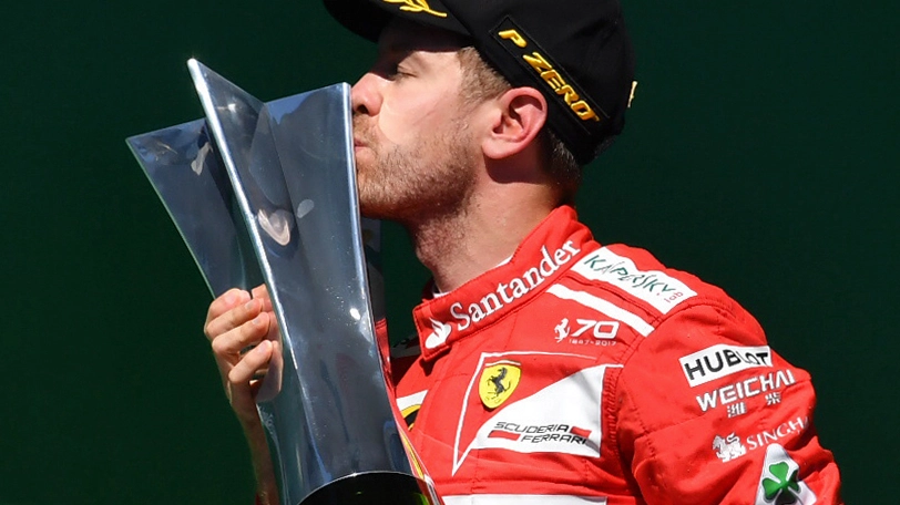 Formula 1 Gp Brasile 2017, Vettel sul podio (Afp)