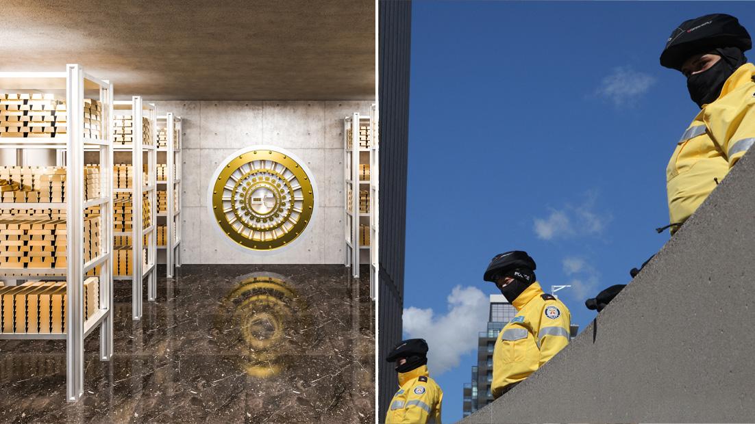 Bars yellow stolen from Toronto airport.  A container worth $20 million vanished into thin air