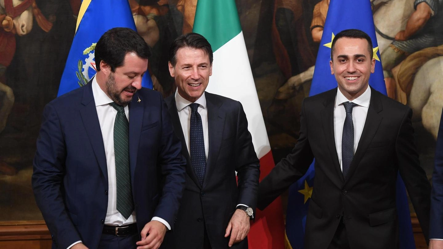 Governo gialloverde: Salvini, Conte e DI Maio (Ansa)