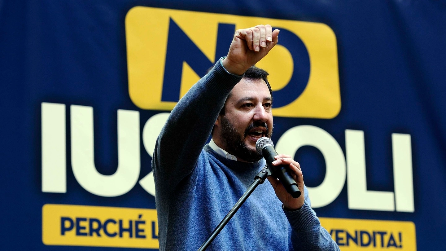 Roma, Salvini alla manifestazione contro lo Ius Soli (Lapresse)