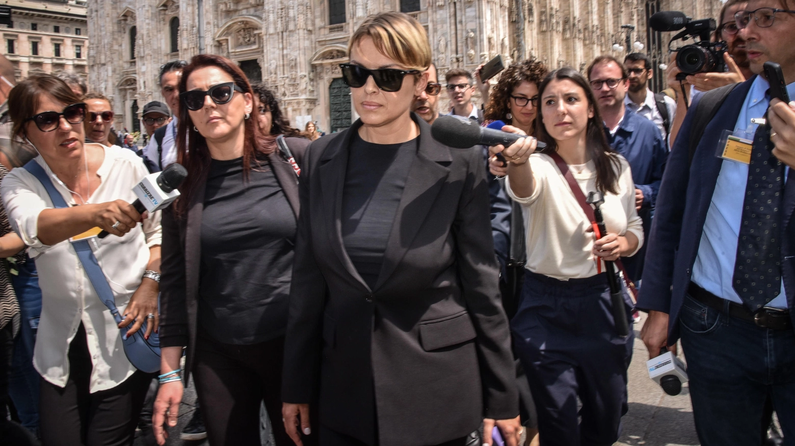 Francesca Pascale ai funerali di Silvio Berlusconi (Ansa)