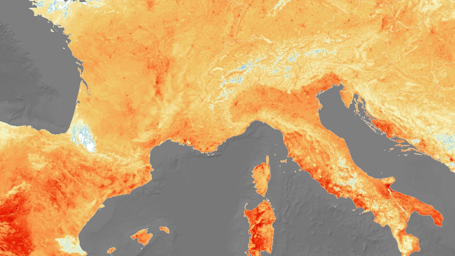 Italia nella morsa del caldo a fine giugno, ricostruzione grafica dell'Esa