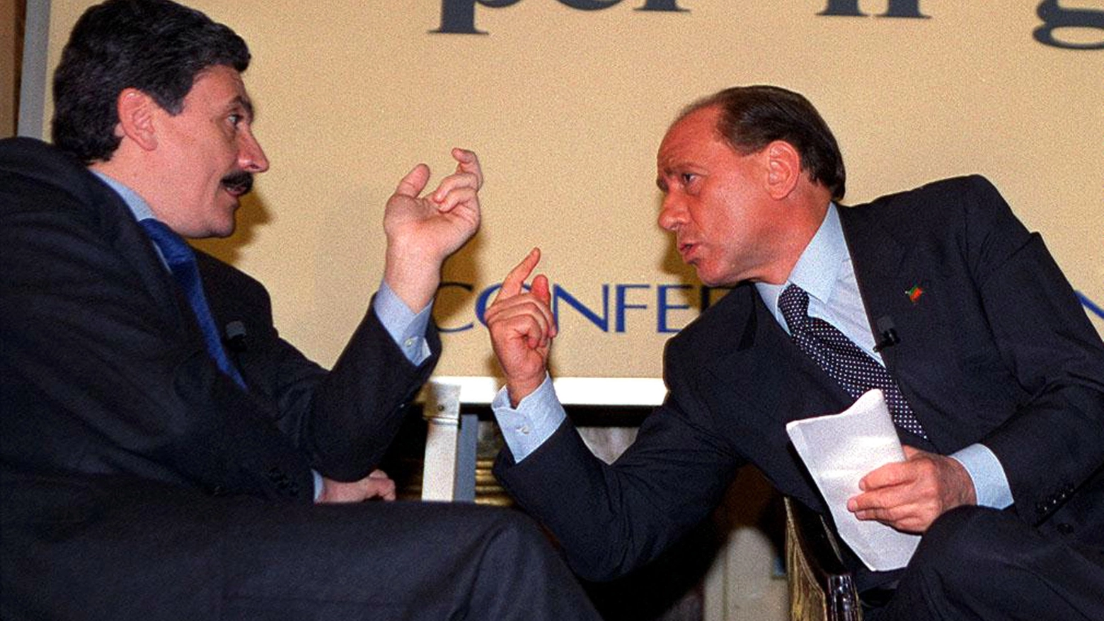 D'Alema e Berlusconi nel marzo 1996 (Ansa)