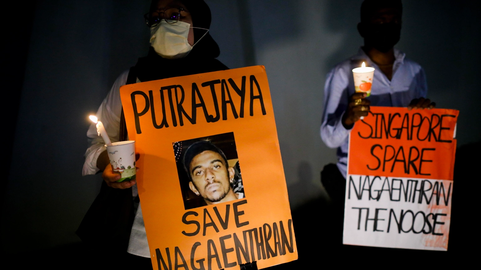 Attivisti protestano contro l'esecuzione capitale di Nagaenthran K. Dharmalingam (ANSA)