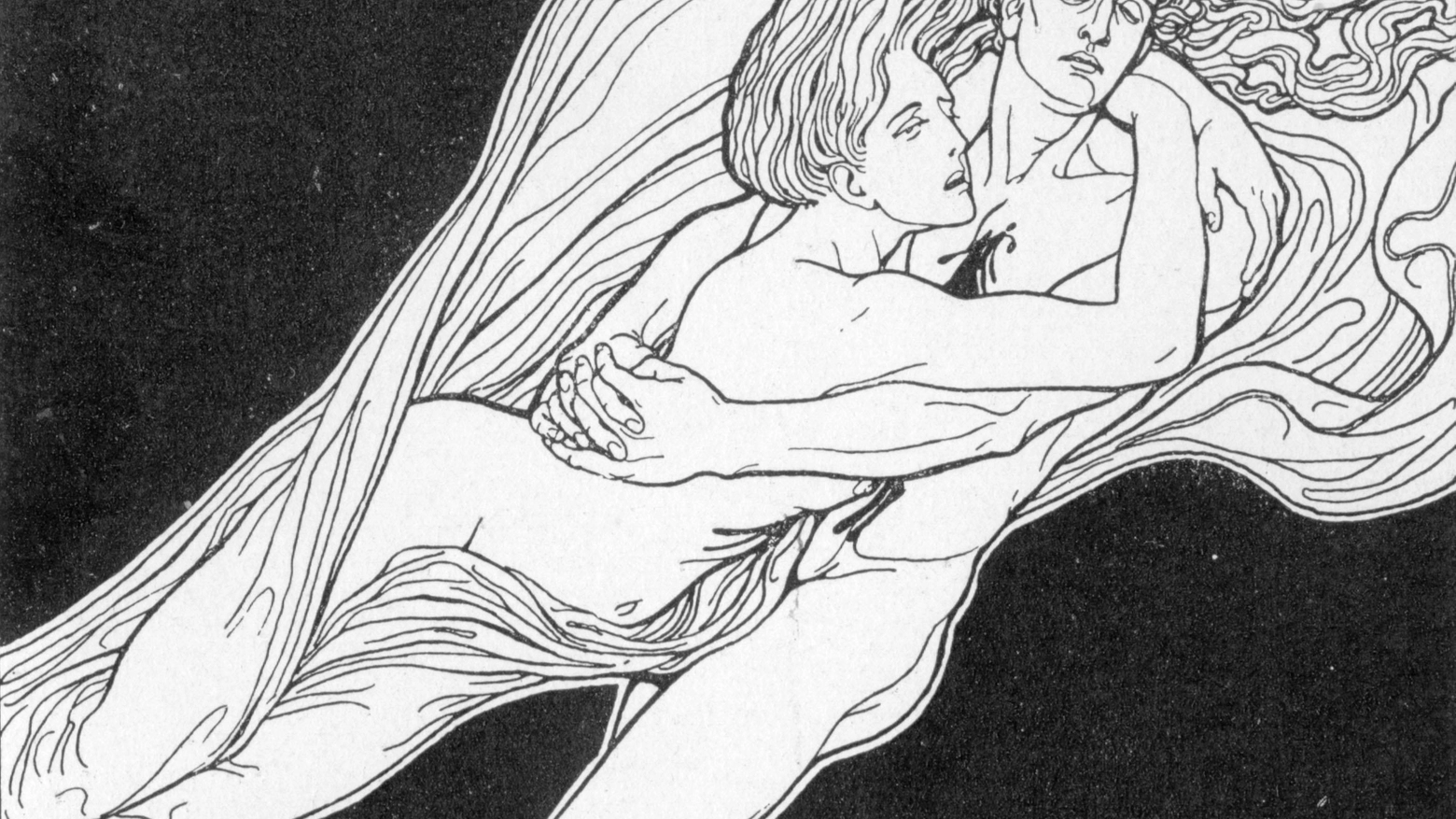 Un'illustrazione di Franz Stassen di Paolo e Francesca per la Divina Commedia