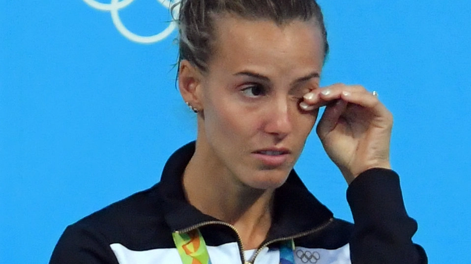 Tania Cagnotto, oro e lacrime per il bronzo a Rio (LaPresse)