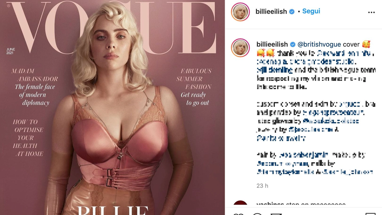 Billie Eilish su Vogue