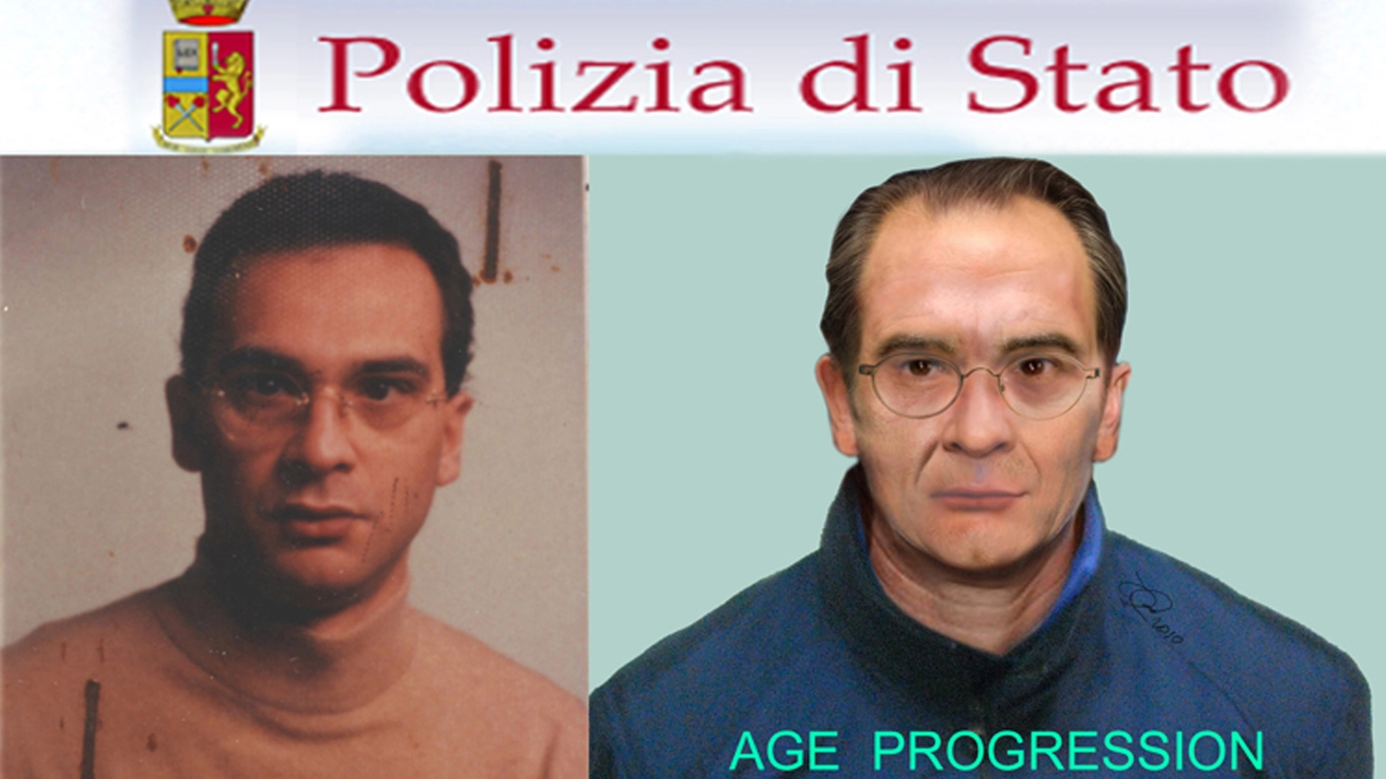 L'identikit di Matteo Messina Denaro diffuso dalla polizia (Ansa)
