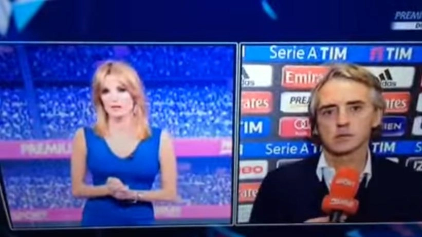 Mancini litiga in diretta con la giornalista Mikaela Calcagno