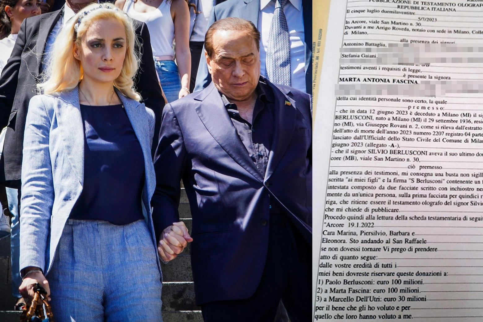 Testamento Berlusconi: 100 milioni a Fascina (Foto Ansa)