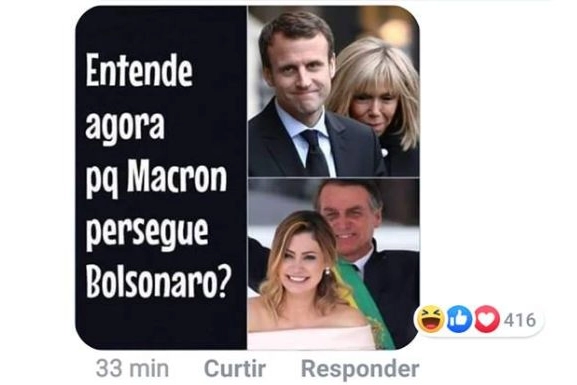Il post a cui Bolsonaro ha risposto, offendendo Brigitte Macron