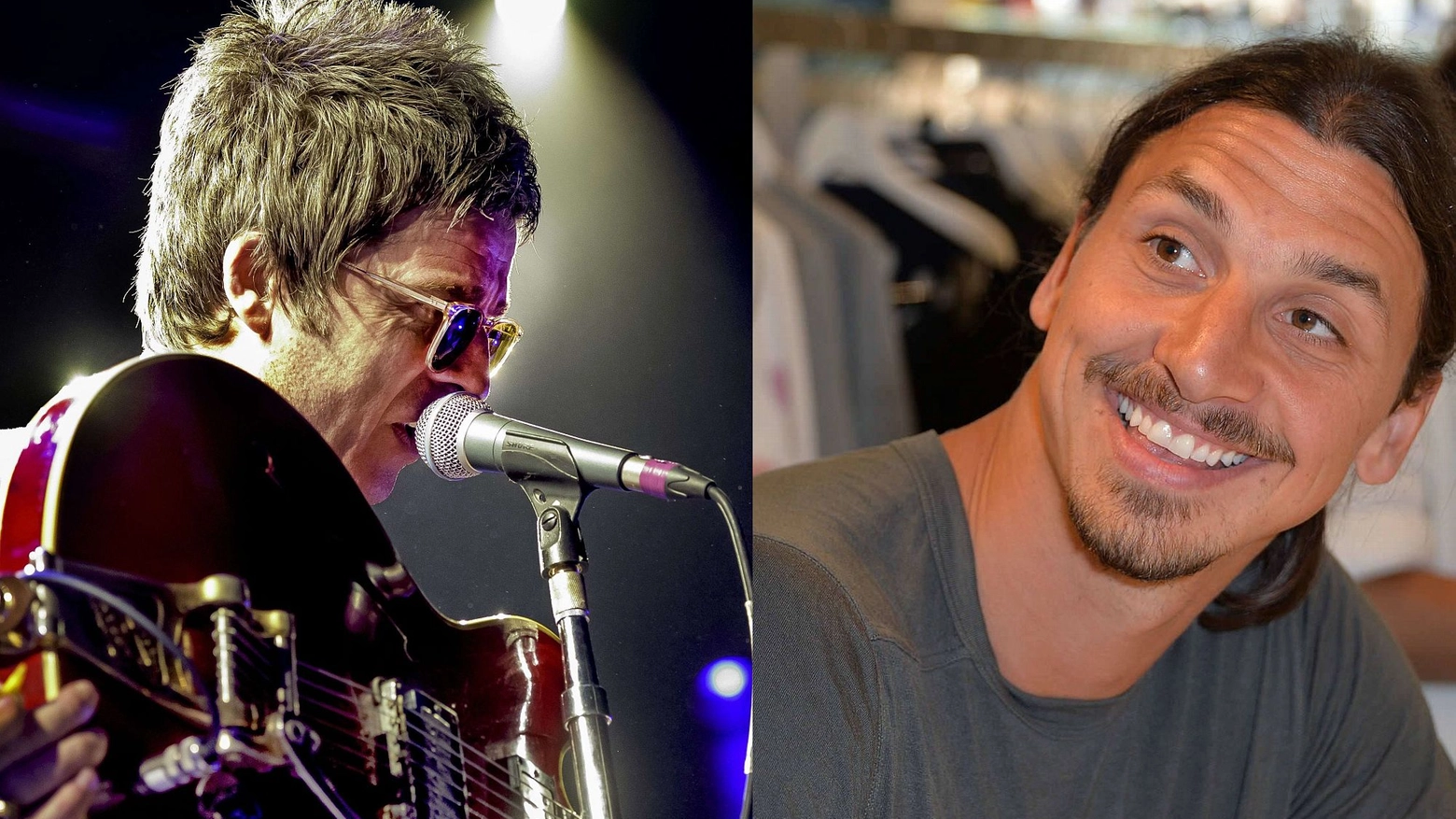 Noel Gallagher e Zlatan Ibrahimovic (combo)