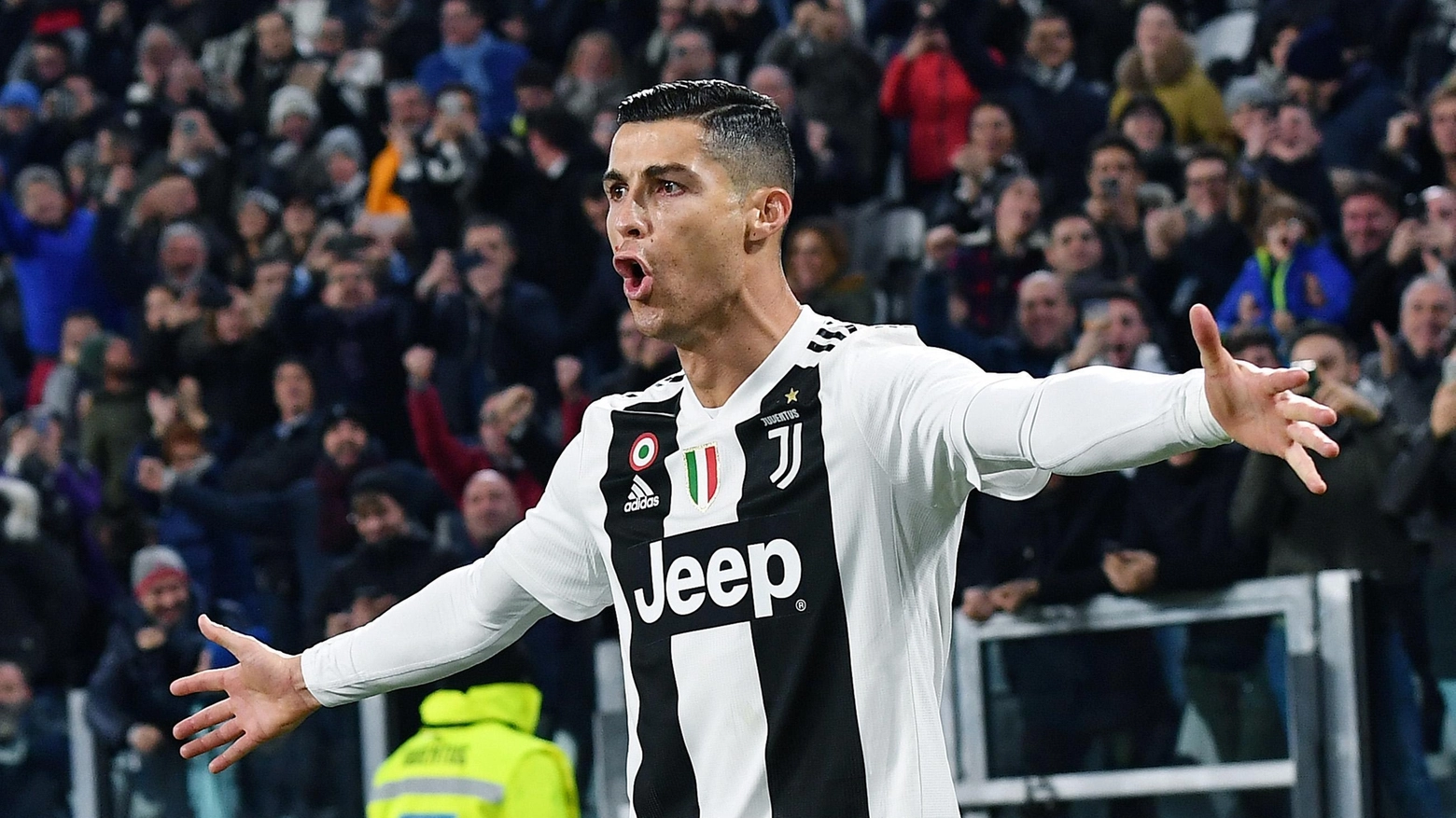 Cristiano Ronaldo in gol anche all'ultima contro la Sampdoria (Ansa)