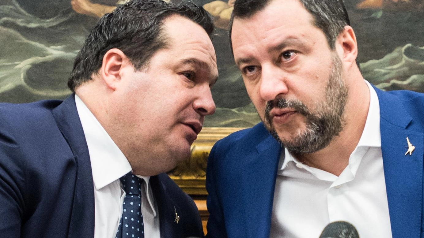 Il sottosegretario Claudio Durigon con Matteo Salvini